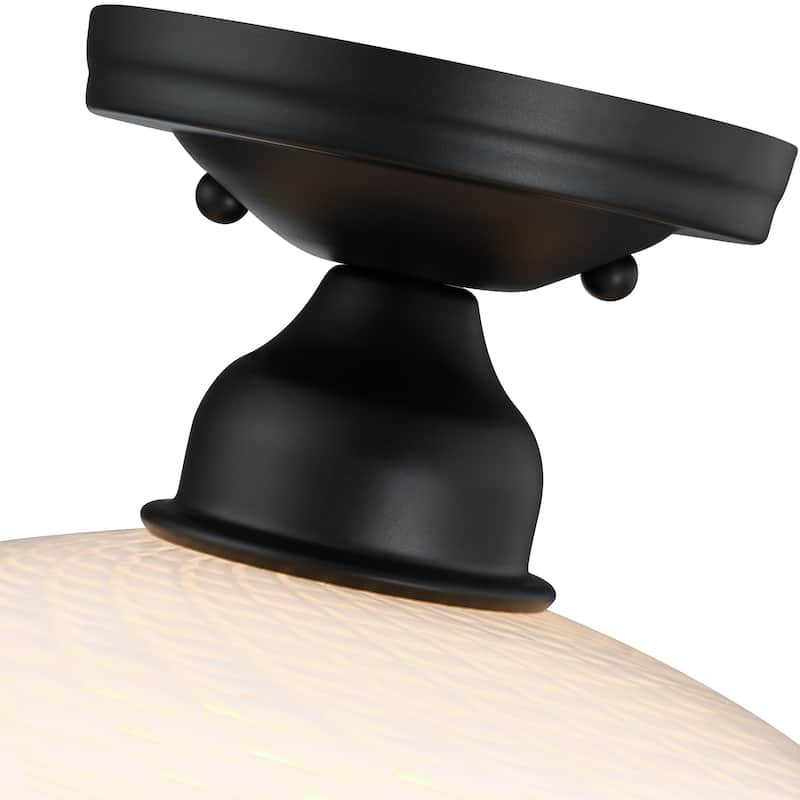 1-Light Metal Flush Mount Light Glass Ceiling Lights