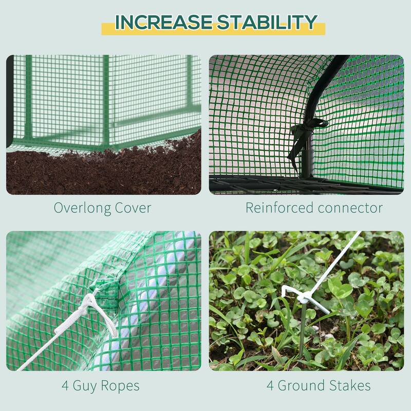 Outsunny 8' x 6' x 7' Portable Walk-in Greenhouse, 18 Shelf Hot House, Roll Up Zipper Door, UV protective