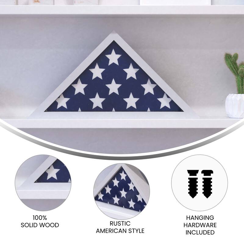 Solid Wood Display Case for 9.5 x 5 Veterans Flag