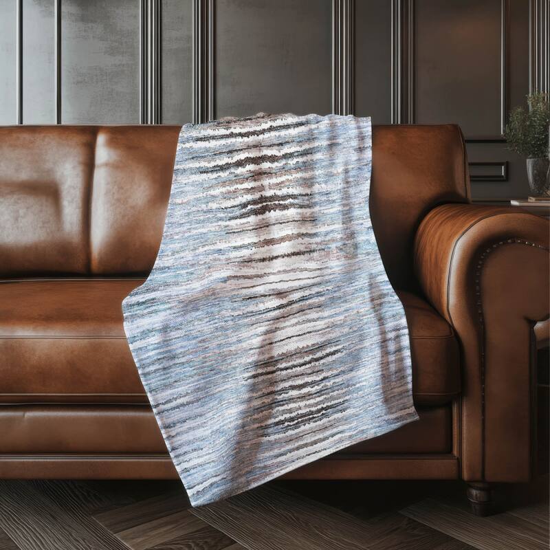 Premium Machine Washable Modern Prints Sherpa Throw Blanket - Sky - 4'2" x 5'10"