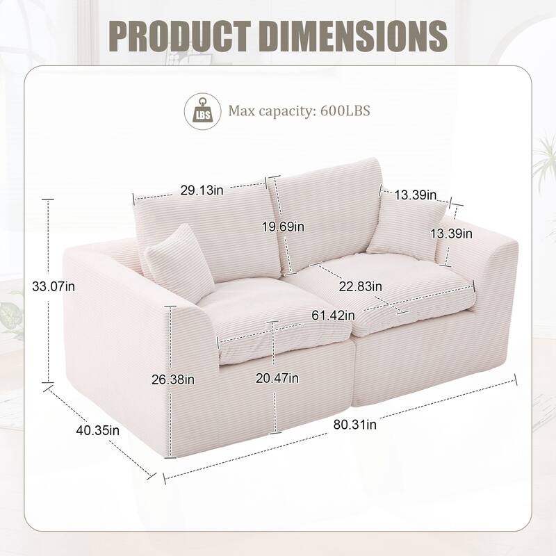 Modular Sectional Sofa Cloud Couch,Comfy Cloud Modern Sofa