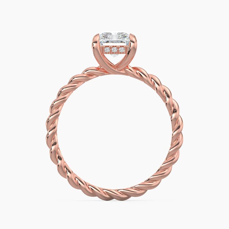 Auriya 14k Gold Lab Grown Radiant Diamond Twisted Hidden Halo Engagement Ring 1.00 to 5.00 ct. tw. (F-G, VS)