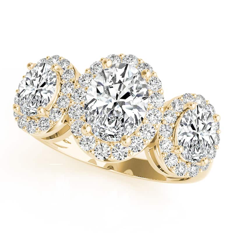 Auriya 14k Yellow Gold Lab Grown Oval Diamond Halo Engagement Ring 0.50 to 5.00 ct. tw. (F-G VS) - 1.25 ct. center - 4