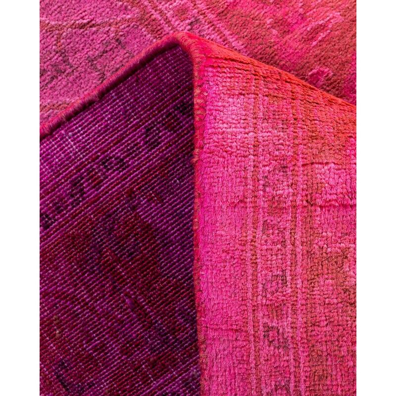 Vibrance, One-of-a-Kind Hand-Knotted Runner Rug - Pink, 2' 5" x 12' 2" - 2' 5" x 12' 2"