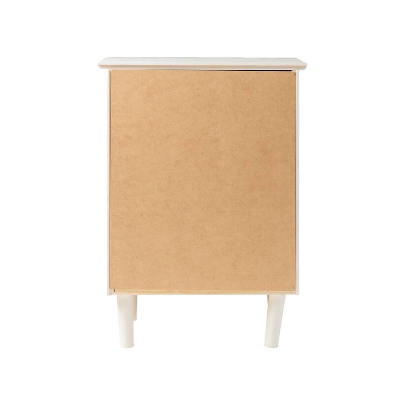 Walker Edison Bullrushes Solid Wood 3-Drawer Nightstand
