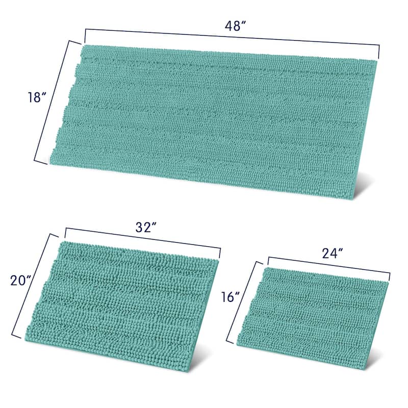 Subrtex Super Soft Absorbent Braided Bathroom Mats Chenille Bath Rugs