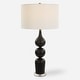 preview thumbnail 1 of 5, Uttermost Caviar Black Table Lamp - 33"H,   Shade 10"H x 17"Dia. 