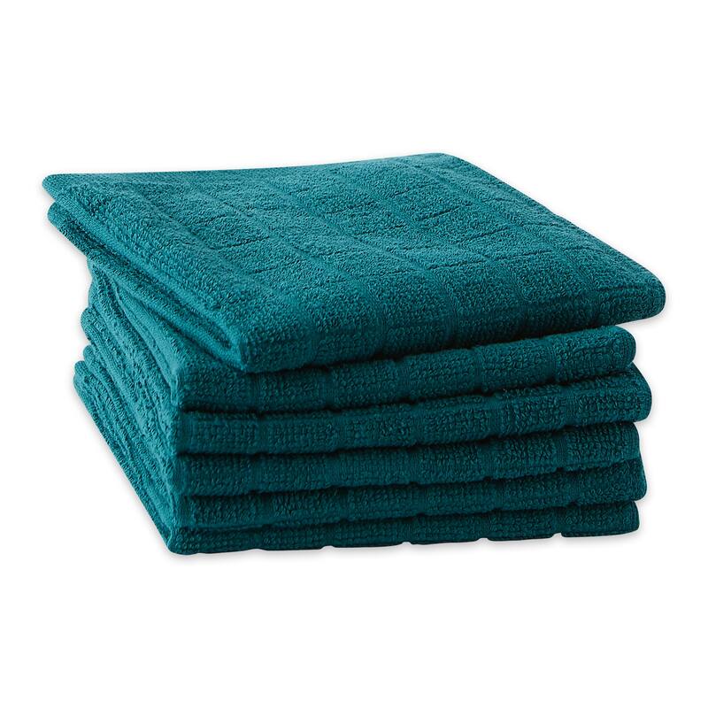 DII Solid Windowpane Terry Dishcloth Set of 6