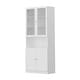 preview thumbnail 34 of 60, Glass Cabinet White Display Curio Storage Cabinet with Glass Doors