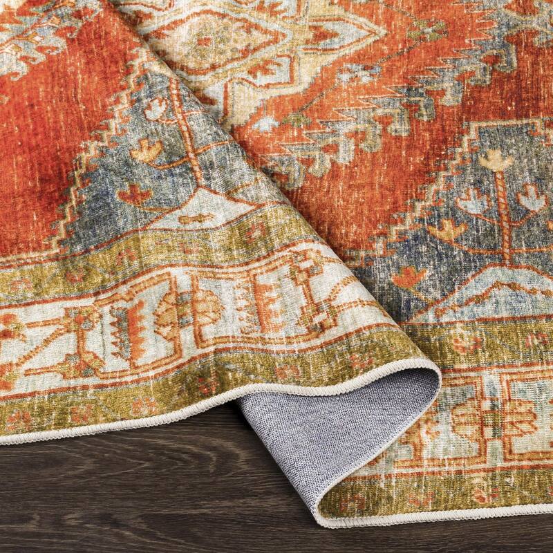 Livabliss Lavable Traditional Geometric Washable Area Rug