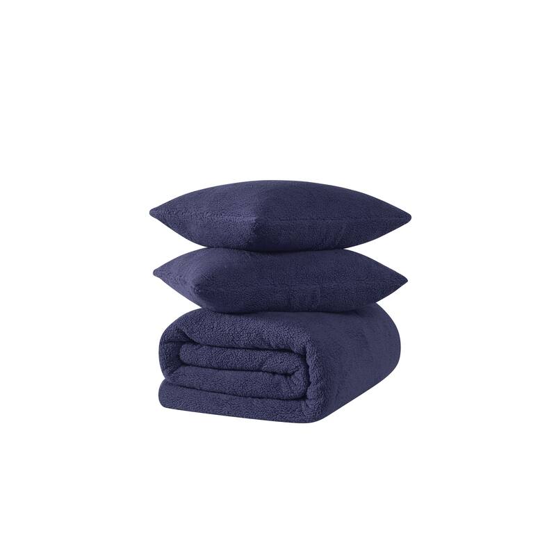 Brooklyn Loom Oversized Marshmallow Sherpa 3 Piece Comforter Set