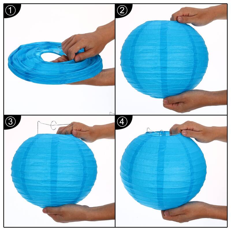 5 Pcs Paper Lanterns Round Hanging Chinese/Japanese Lantern Decor