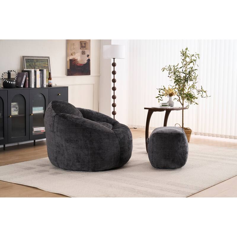 Chenille Oversized Lounger Bean Bag Chair