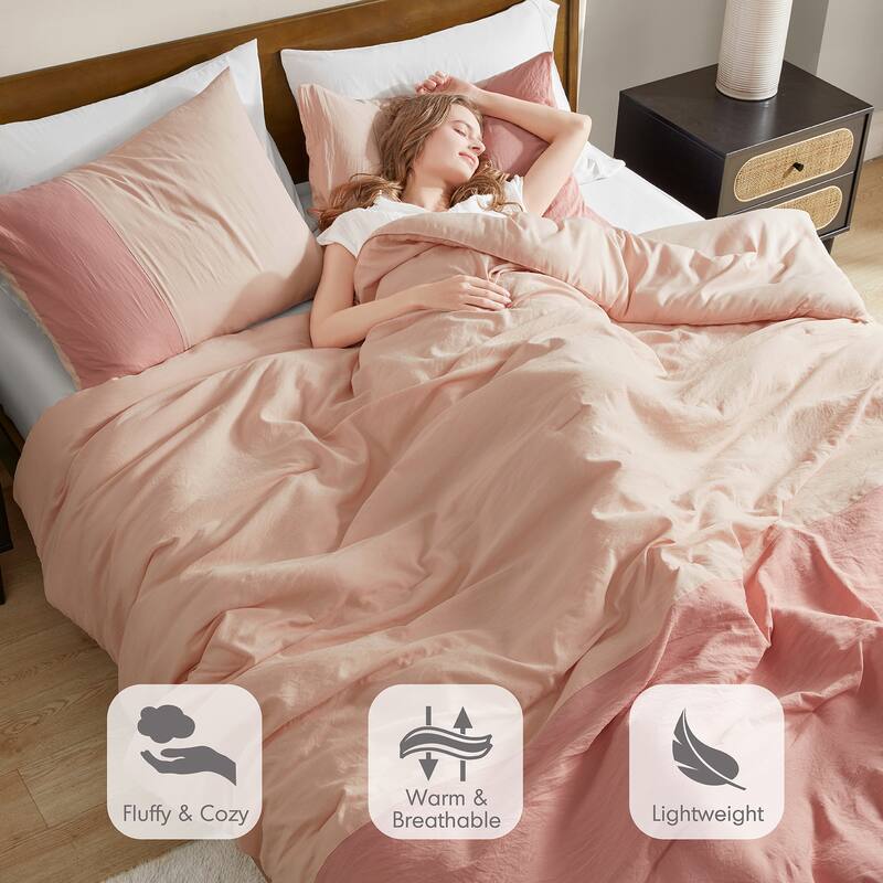 Chelsea Square Ayko Soft Washed Color Block Comforter Set