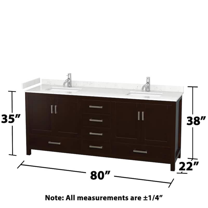 Wyndham Collection Sheffield 80" Double Bathroom Vanity, Carrara