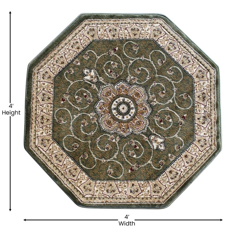 Medallion Motif Traditional Persian Style Olefin Area Rug