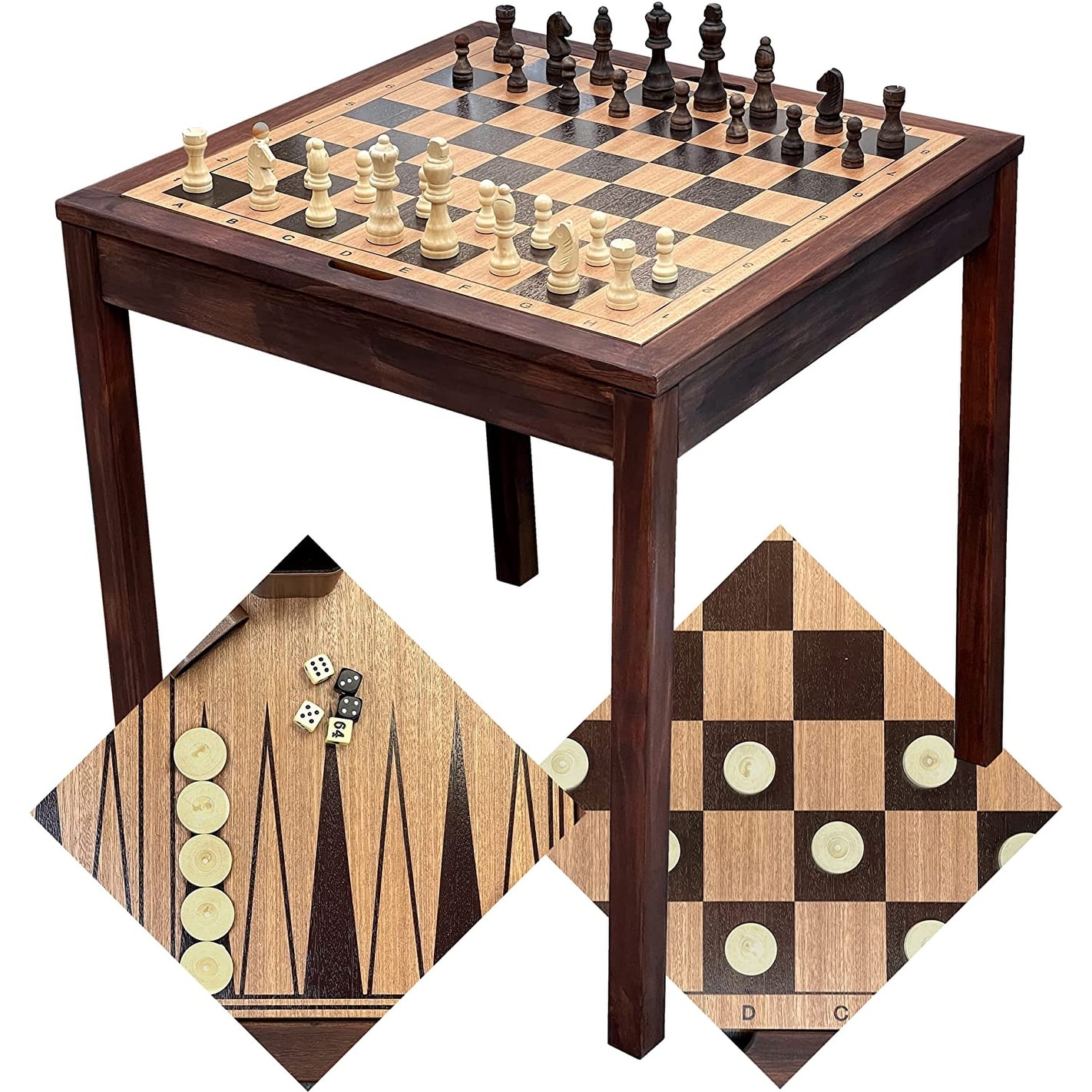 Straight Up Chess Board - Cherry Bean Chess Board with 3 1/2
