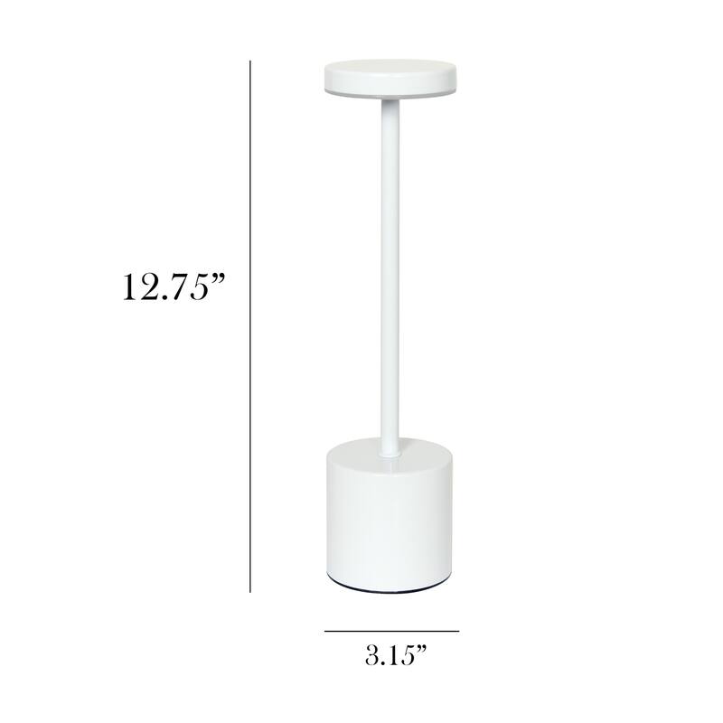 LED Mushroom Disc Touch Sensor Rechargeable Desk Lamp - 12.75" - White
