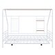 preview thumbnail 17 of 38, Metal Full Size House Bed with Trundle and Built-in Shelf
