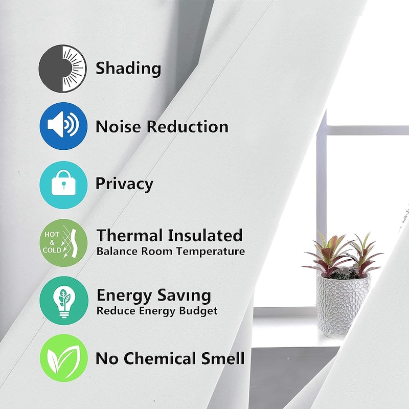 DriftAway Thermal Insulated 100% Blackout Curtain Liner for Grommet Curtains