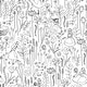 preview thumbnail 1 of 7, Disney Alice in Wonderland Black Garden Peel and Stick Wallpaper by RoomMates