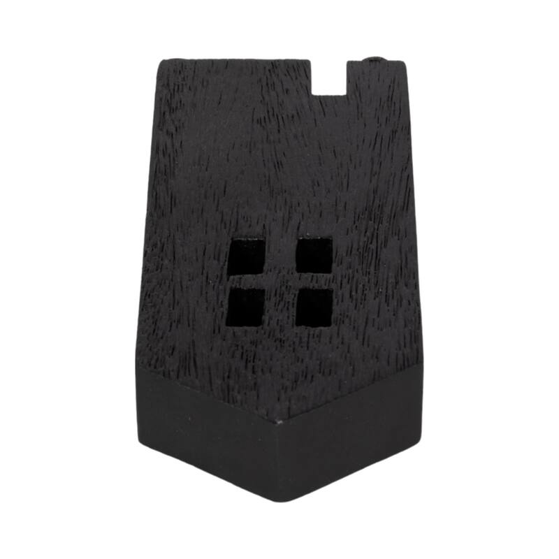 Modern Mango Wood House-Shaped Decorative Object Sculptural Figurine