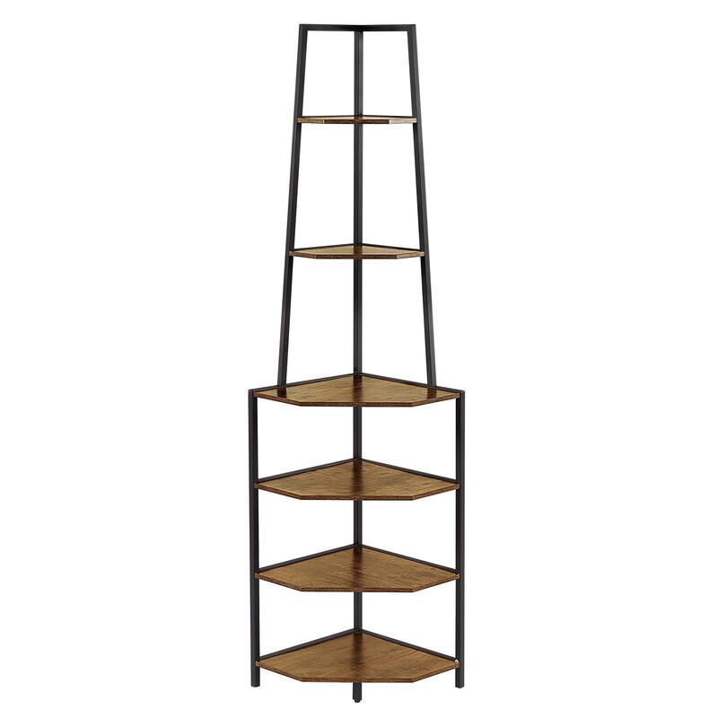 VECELO 6-Tier Corner Bookshelf 68.5" Open Shelves Space-Saving Multifunctional Storage for Living Room Kitchen Balcony
