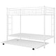 preview thumbnail 8 of 13, Twin over Twin Bunk Bed with Trundle, Two Ladders, and Easy-Glide Casters, Space-Saving Design, White