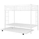 preview thumbnail 8 of 13, Twin over Twin Bunk Bed with Trundle and Two Ladders, Easy Assembly, White