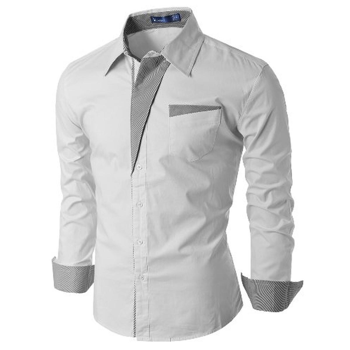 Shop Doublju Mens Button Down Shirt Poplin Pinstripe M