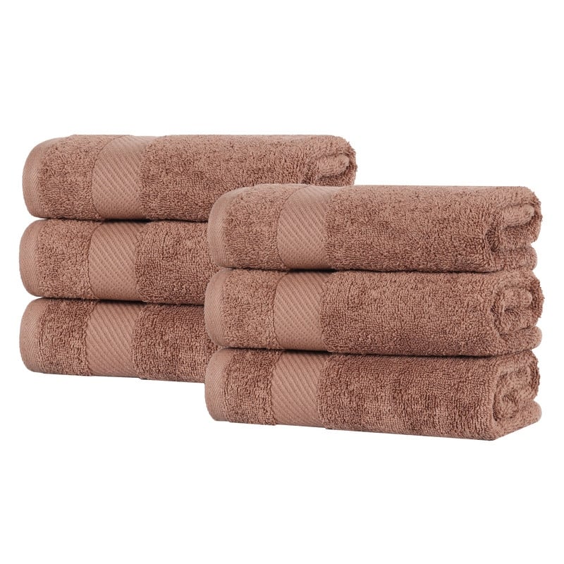 Superior Luxury Solid Highly Absorbent Egyptian Cotton Hand Towel - (Set of 6)