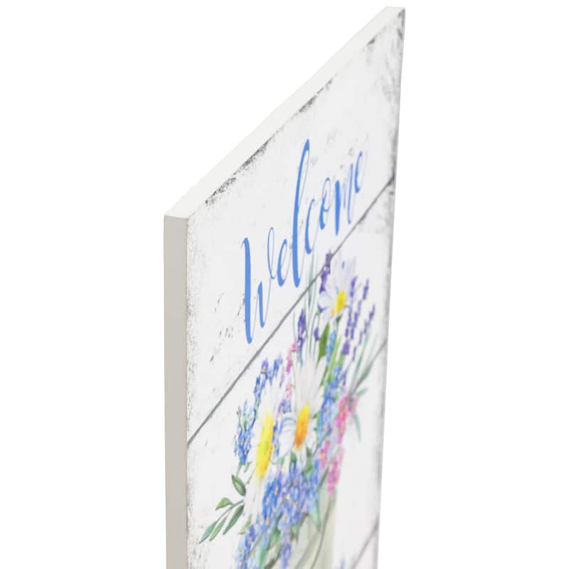 Spring Floral "Welcome" Wall Sign - 16"