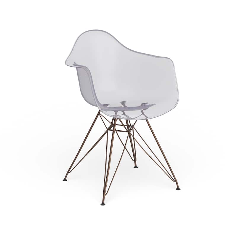 Clear Waterfall Contemporary Accent Side Chairs (Set of 2) - Clear