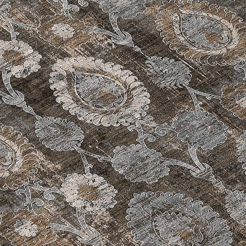 Machine Washable Indoor/ Outdoor Chantille Traditional Floral Rug