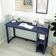preview thumbnail 4 of 63, Max and Lily Desk with Bookshelves Blue - 55 in