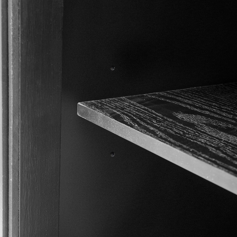34" Tall MDF 3-door Accent Cabinet with Adjustable Shelf