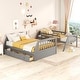 preview thumbnail 3 of 9, Twin Over Full Bunk Bed with Drawers,Ladder and Storage Staircase For Bedroom,Dorm,Adults,Kids