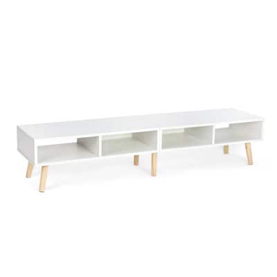 Mid Century Modern TV Stand for TVs up to 65 Inch Wood Media Console with Open Shelves and Cable Management