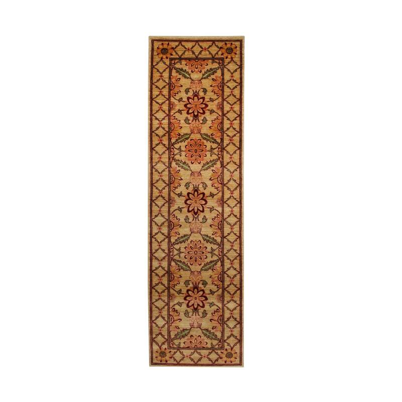 Home Decor EORC Handmade Afghan Wool Turkish Knot Rug, Red Luxurious & Durable Area Rug for Enhancing Your Living Room, Bedroom