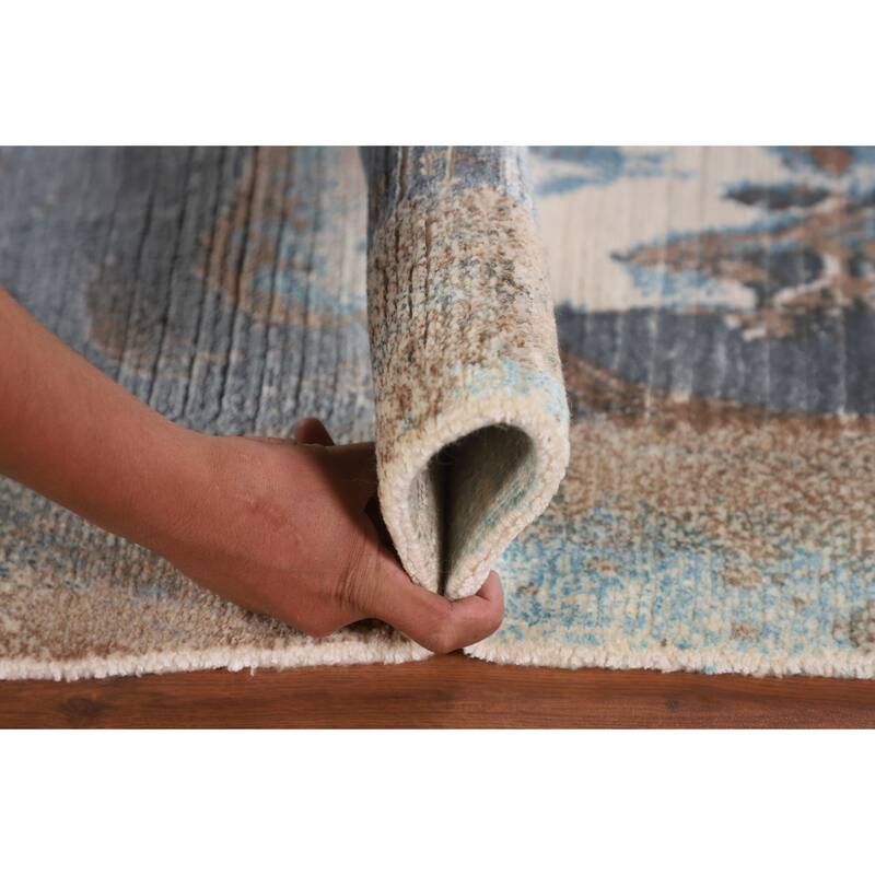 Modern Abstract Accent Rug Hand-Knotted Wool Carpet - 2'8"x 4'10"