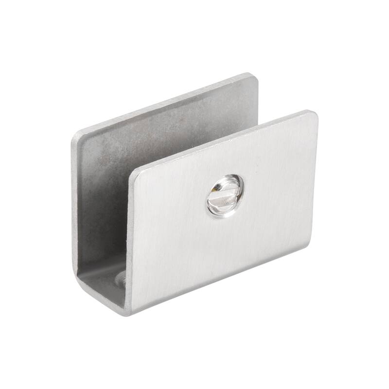 Glass Shelf Brackets, Stainless Steel Glass Clamp Rectangle for 8-12mm - Silver Tone