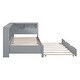 preview thumbnail 12 of 11, Grey Twin Size DayBed w/ Twin Trundle Bunk Bed Frame & Storage Shelf & USB
