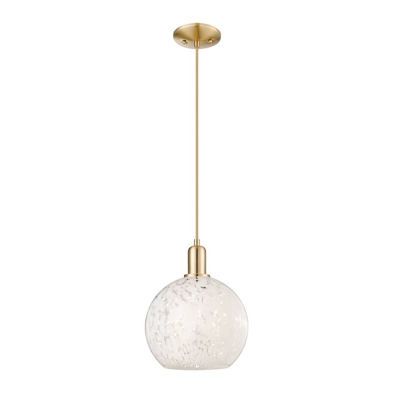 Innovations Lighting Endless Possibilities Arcadia - White Mouchette - 1 Light 10" Cord Hung Mini Pendant - Champagne Bronze