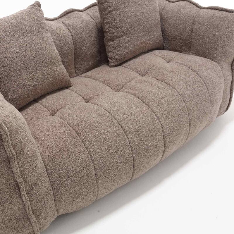 Soft Bean Bag Chair for Adults, Cozy Lazy Bean Bag Sofa, 2 Seat with Armrests for Home