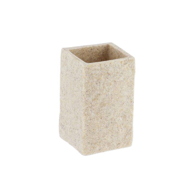 Collection Stone Effect Bath Accessory Set-4 pieces - Tumbler Only - Natural