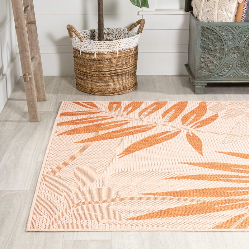 JONATHAN Y Bahamas Tropical Palm Leaf Indoor/Outdoor Area Rug