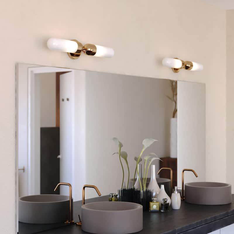 Thalia 24.75 in. Bath Bar Vanity Light White Glass Shade
