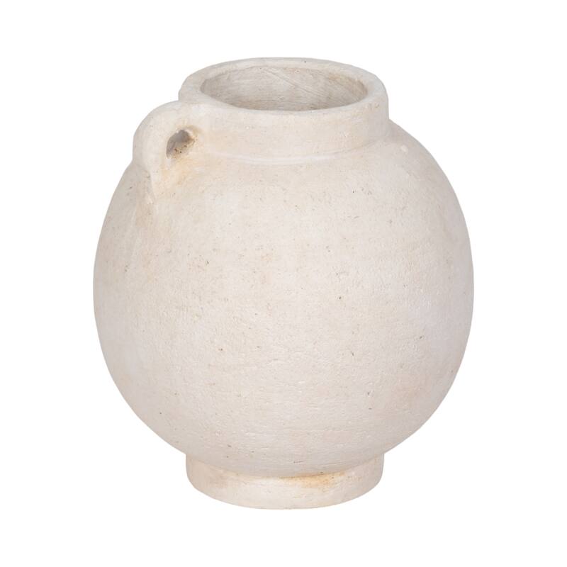 Handcrafted Terracotta Pottery Round Vase Modern Visual Interest