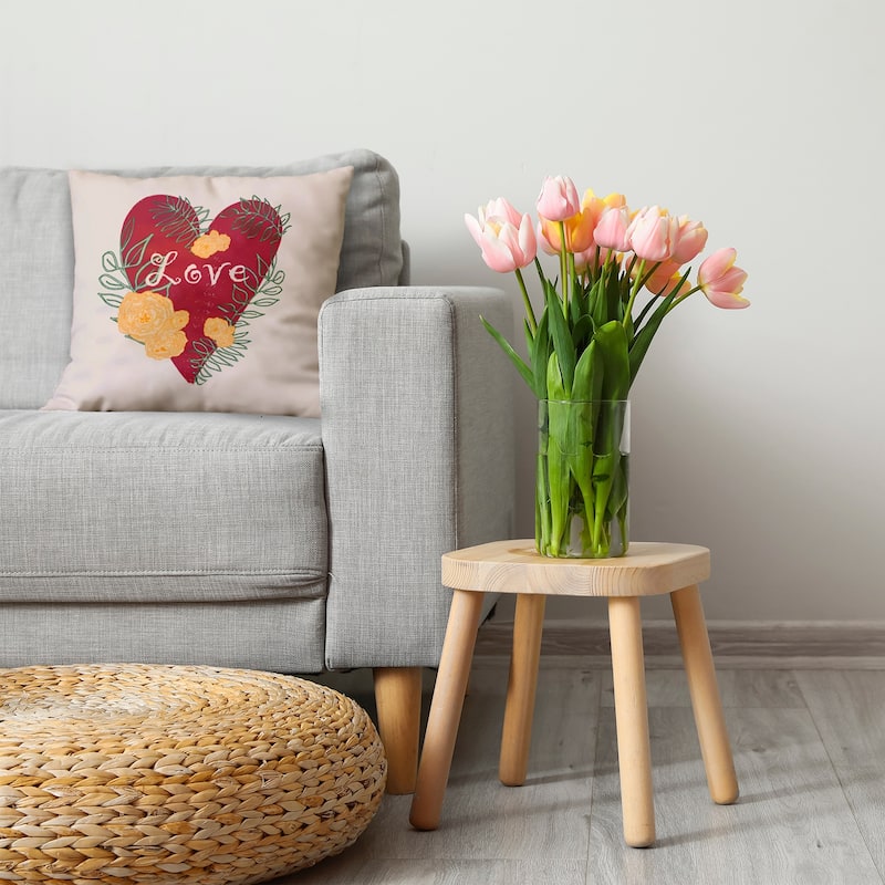 Love And Roses Valentines Day Decorative Throw Pillow