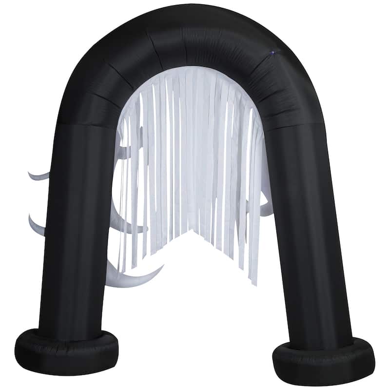 Gemmy Halloween Inflatable Ghost Archway w/ Flickering Black Lights & Metallic Streamers, 9 ft Tall